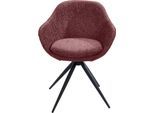 Drehstuhl K+W KOMFORT & WOHNEN "ZOOM", rot (bordeaux 15), B:60cm H:83cm T:57cm, Stühle, Drehstuhl, 4-Fuß Drehstuhl mit Gestell aus Metall schwarz Struktur