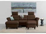 Ecksofa SIT & MORE "Mellum L-Form", braun (dunkelbraun), B:250cm H:87cm T:163cm, 100% Polyester, Sofas, Ecksofa, Federkern, wahlweise mit Bettfunktion, Bettkasten und Armteilfunktion