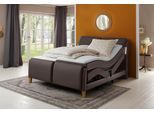 Boxspringbett HOME AFFAIRE "Messina2", braun (mocca), B:166cm L:240cm, Holzwerkstoff, Kunstleder, Massivholz, Komplettbetten, Boxspringbett, Liegekomfort elektrisch Verstellbar