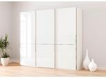 Schwebetürenschrank MUSTERRING "Imola W", weiß, B:246,3cm H:217cm T:67cm, Floatglas, Holzwerkstoff, Schränke, Schwebetürenschrank, inkl. Einlegeböden und Kleiderstangen, mit Glastüren und Aufleistungen