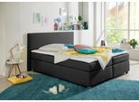 Boxspringbett HOME AFFAIRE "Eliana", grau (anthrazit), B:167cm L:230cm, Komplettbetten, Boxspringbett, inkl. Topper, in 4 Breiten, 3 Matratzenarten und 2 Härtegraden
