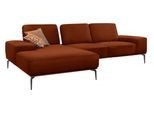 Ecksofa W.SCHILLIG "run, Designsofa mit tollem Sitzkomfort, bequem, L-Form", orange (terracotta w82), B:279cm H:88cm T:178cm, Longlife Xtra-Leder Z73: Naturwalkleder der Luxusklasse aus den erlesensten Rohhäuten. Hautstärke 1, 1 – 1, 3 mm;ROHLEDER Jacquard-Flachgewebe Q2 W60 (63% Polyester, 37% Polyacryl);ROHLEDER Chenille-Flachgewebe Q2 W77 (68% Polyacryl, 32% Polyester);Stoff S37 (100% Polyester