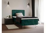 Boxspringbett HOME AFFAIRE "Hacer", grün (dunkelgrün), B:91cm L:208cm, 100% Polyester, Komplettbetten, Boxspringbett, Topper, H2 oder H3 und in Breiten 70,80,90,120,140,160,180 wählbar