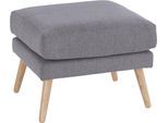 Hocker OTTO HOME "Bille", grau (hellgrau), B:58cm H:45cm T:58cm, Struktur (100% Polyester);Struktur fein (100% Polyester);Samtoptik (100% Polyester);Luxus-Microfaser weich (100% Polyester), Hocker, Hocker, mit Eiche-Beinen, Design by Morten Georgsen