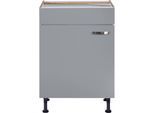 Spülenschrank KOCHSTATION "KS-Cara", grau (basaltgrau, basaltgrau), B:60cm H:87cm T:58,4cm, Schränke, Spülenschrank, Breite 60 cm