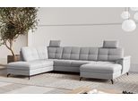 Wohnlandschaft SIT & MORE "Zora", grau (hellgrau), B:319cm H:92cm T:212cm, 95% Polyester 5% Polyamid, Sofas, Wohnlandschaft, wahlweise mit Bettfunktion und Bettkasten