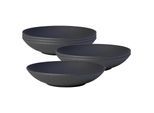 Schale VILLEROY & BOCH "Schale flach Manufacture Rock ø 23,5 cm 6er Set schwarz", schwarz, Schüsseln, Schale