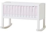 Stubenbett HOPPEKIDS, rosa (weiß, rosa mit nest mit schaummatratze), B:86cm H:62,5cm T:47cm, Holz teilmassiv, Babybetten, Stubenbett, umbaubar zu Sitzbank, wahlweise mit Matratze & Zubehör