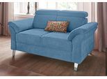 2-Sitzer SIT & MORE "Arngast", blau (hellblau), B:156cm H:84cm T:93cm, Sofas, 2-Sitzer, inklusive Federkern und Kopfteilverstellung