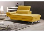 Ottomane EGOITALIANO "Princess, elegantes Designsofa mit erstklassigem Sitzkomfort", gelb, B:177cm H:95cm T:108cm, Leder »BULL« (echtes Rindsleder). Geschliffenes, pigmentiertes und behandeltes Rindsleder mit einer Dicke von 1, 3-1, 5 mm. Dieses Leder zeigt eine ziemlich weiche Hand mit einem halb undurchsichtigen Aussehen. Es handelt sich um ein geschütztes Leder. Eine leichte Deckschicht schützt