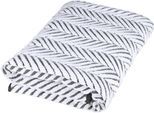 Duschtuch ROSS "Sensual 9002", schwarz-weiß (anthrazit, weiß), B:75cm L:140cm, Frottier, Obermaterial: 100% Baumwolle, Handtücher, Duschtuch, im Zopfmusterstil