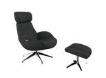 Relaxsessel FLEXLUX "Elegant, Funktionssessel, verstellbarer Rücken- und Kopfstütze", grau (dervit grau), B:90cm H:107cm T:89cm, 100% Polyester, Sessel, Relaxsessel, Drehbar, Skandinavisch design, Echtleder oder Stoff, Robuster Alu fuß