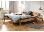 Bett HOME AFFAIRE "Natali", braun (eiche), Liegefläche Länge B: 200cm x 160cm, Höhe Bettseite: 37cm, Betten, Bett, aus massiver Eiche, in verschiedenen Breiten