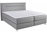 Boxspringbett MAINTAL, grau, Liegefläche B/L: 180cm x 200cm, H2 + H2, Kaltschaummatratze, Bezug: Strukturstoff aus 100% Polyester;Bezug der Spiegelfläche Matratzendrell aus 100% Polyester;Bezug des Toppers: 100% Polyester, Komplettbetten, Boxspringbett, inkl. Topper