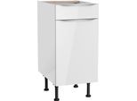 Unterschrank KOCHSTATION "KS-Aken", weiß (weiß hochglanz, weiß), B:40cm H:87cm T:58,4cm, Schränke, Unterschrank
