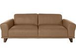 2,5-Sitzer W.SCHILLIG "montanaa", braun (fango z69), B:232cm H:78cm T:94cm, Sofas, 2 5-Sitzer, mit Metallkufen in Bronze pulverbeschichtet, Breite 232 cm