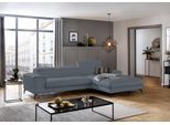 Ecksofa W.SCHILLIG "piedroo, Designsofa mit tollem Sitzkomfort, L-Form", blau (blau z69), B:303cm H:70cm T:193cm, Longlife Xtra-Leder Z69: Das feinnarbige, gedeckte Softleder Z69 besticht durch seine außergewöhnliche Weichheit im trendigen »Vintage-Look«, Hautstärke 0, 9 - 1, 1 mm, Sofas, Ecksofa, Kopfteilverstellung, wahlweise mit Sitztiefenverstellung, Breite 303cm
