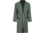 Herrenbademantel BUGATTI "Francesco, ideal für Sauna & Spa, Hotelbademantel, Morgenmantel" Gr. XL, grün (sage), L:115cm, Webvelours, Hausmäntel, Herrenbademantel, Kimonomantel