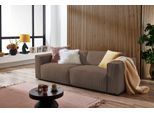 3-Sitzer HOME AFFAIRE "Noord mit Kedernaht, Breite 232 cm", braun, B:232cm H:71cm T:96cm, 94% Polyester; 6% Nylon, Sofas, 3-Sitzer, Cord, Struktur, Webstoff, mit Wellenunterfederung, Massivholzrahmen