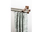 Gardinenschiene GARESA "Cubus, Quad Innenlauf", braun (chromfarben, nussbaum), L:170cm, Gardinenstangen, Gardinenschiene, Innenlauf-Vorhanggarnitur, verlängerbar, Holz-Aluminium