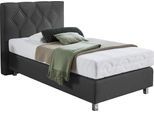 Boxspringbett "Phönix", grau (anthrazit), B:105cm L:210cm, Bezug Bett: Microvelours (100% Polyester) oder Feinstruktur (100% Polyester);Bezug Bonnell-Federkernmatratze: 100% Polyester;Bezug Kaltschaummatratze: 100% Polyester;Bezug Tonnentaschenfederkernmatratze: 80% Baumwolle, 20%Polyester, WESTFALIA SCHLAFKOMFORT, Komplettbetten, Boxspringbett