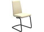 Polsterstuhl STRESSLESS "Laurel", beige (vanilla paloma, schwarz matt), B:53cm H:92cm T:59cm, Leder PALOMA: PALOMA ist ein durchgefärbtes Semianilin-Möbelleder mit natürlicher Narbung., Stühle, Polsterstuhl, Low Back, Größe M, mit Beinen aus Stahl in Schwarz matt