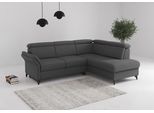 Ecksofa SIT & MORE "Glendale, L-Form", dunkelgrau, B:247cm H:84cm T:193cm, 95% Polyester, 5% Polyamid, Sofas, Ecksofa, inkl. Kopfteilverstellung, wahlweise mit Vorziehsitz und Bettkasten