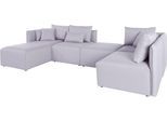 Wohnlandschaft OTTO HOME "Nöre U-Form", grau (hellgrau), B:340cm H:74cm T:172cm, Struktur fein (100% Polyester);Struktur (100% Polypropylene);Webstoff (100% Polyester);Samtoptik (100% Polyester);Luxus-Microfaser Lederoptik (100% Polyester);Baumwoll-/Leinenmix (60% Baumwolle/40% Leinen), Sofas, Wohnlandschaft, 5 Teile, in vielen Bezugsqualitäten und Farben s. auch "Nöre"