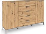 Kombikommode RAUCH "Kommode Türkommode Sideboard Kombikommode FLIPP", braun (eiche artisan), B:180cm H:111cm T:42cm, Holzwerkstoff, Sideboards, Kombikommode, 2-türig mit 5 Schubladen und Soft-Close-Funktion in zwei Breiten