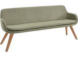 Essbank MUSTERRING "Tavia", grün (oliv, wildeiche), B:180cm H:87cm T:66cm, 100% PES, Sitzbänke, Essbank, Stativgestell Wildeiche massiv geölt, Breite 180, 200 oder 220 cm