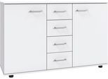 Kombikommode WIMEX "Taiga", weiß, B:130cm H:83cm T:41cm, Holzwerkstoff, Sideboards, Kombikommode, obere Schublade in Absatzfarbe oder uni weiß