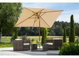 Sonnenschirm SCHNEIDER SCHIRME "Malaga", beige (natur), Obermaterial: 100% Polyester, Standschirme, Sonnenschirm, abknickbar, ohne Schirmständer