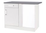 Eckunterschrank KOCHSTATION "KS-Toronto, Breite 110 cm", schwarz-weiß (anthrazit, weiß), B:110cm H:85cm T:60cm, Holzwerkstoff, Schränke, Eckunterschrank
