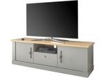 Lowboard HOME AFFAIRE "CHAMBORD", grau (lichtgrau), B:155cm H:48cm T:44cm, Sideboards, Lowboard, Breite ca. 155 cm