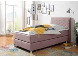 Boxspringbett HOME AFFAIRE "Parla", rosa (flamingo, rose), L:218cm, 100% Polyester, Komplettbetten, Boxspringbett, incl. Topper, 4 Farben in 4 Breiten, 2 Härtegraden, 3 Matratzenarten