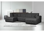 Wohnlandschaft HOME AFFAIRE "Nosia U-Form", grau (anthrazit), B:297cm H:85cm T:163cm, 100% Polyester, Sofas, Wohnlandschaft, incl. 2 Zierkissen, mit feiner Steppung