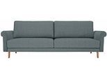 2-Sitzer "CR.450, Designsofa, Loungesofa", grau (wasserblau, steingrau 044, 72), B:168cm H:85cm T:95cm, NaturLEDER OSKAR (echtes Rindsleder);Chenille COCO (72% Polyester 15% Baumwolle 13% Polyacryl), CREATION BY ROLF BENZ, Sofas, 2-Sitzer, modern Landhaus, Füße in Nussbaum, Breite 168 cm