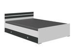 Bett WIMEX "Joker, Gästebett", weiß (weiß, abgesetzt graphit), B:146cm H:71cm L:205cm, Betten, Bett, Liegeflächen 90 oder 140x200cm, farbliche Akzente am Kopfteil