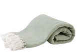 Tagesdecke PRIMERA "Fransen", grün (olive, weiß), B:220cm L:250cm, Baumwolle, Tagesdecken, Tagesdecke, mit stylischem Fransenrand und Fischgrat-Muster