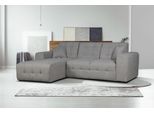 Ecksofa HOME AFFAIRE "Nosia L-Form", grau (hellgrau), B:234cm H:85cm T:163cm, 100% Polyester, Sofas, Ecksofa, incl. 2 Zierkissen, mit feiner Steppung