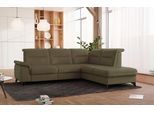 Ecksofa SIT & MORE "Astoria L-Form", grün (olive), B:256cm H:91cm T:225cm, 100% Polyester, Sofas, Ecksofa, wahlweise mit motorischer Relaxfunktion