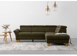 Ecksofa HOME AFFAIRE "Lindgren L-Form", grün (khaki), B:249cm H:84cm T:217cm, 100% Polyester, Sofas, Ecksofa, wahlweise mit TV-Funktion, Stauraum und Kopfteilverstellung