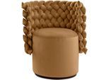 Sessel CALIA ITALIA "GIUGGIOLA Extravaganter Designsessel", beige (ocra), B:70cm H:81cm T:62cm, 100% Polyester, Sessel, Sessel, Drehsessel, wahlweise mit Drehfunktion