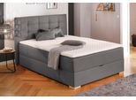 Boxbett HOME AFFAIRE "Olivet mit Bettkasten", grau, B:154cm L:230cm, Komplettbetten, Boxbett, in 4 Farben, 4 Breiten, 2 Matratzenarten, auch in Überlänge 220 cm