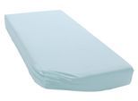 Spannbettlaken BELLANA "Jersey Classic", blau (hellblau), 1 Stk., Jersey, 60x120 60x130 60x140 70x120 70x130 70x140 25cm, Jersey, Obermaterial: 100% Baumwolle, Bettlaken, Spannbettlaken, für Kinder und Babys aus reiner Baumwolle