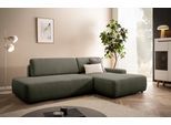 Ecksofa HOME AFFAIRE "TORGE, Schlafsofa Cord, Samtvelours u. Strukur fein, Couch in L-Form", grün (khaki), B:276cm H:82cm T:164cm, 100% Polyester, Sofas, Ecksofa, Schlaffunktion und Bettkasten, Liegefläche: 210x125 cm, neues Design