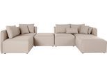 Wohnlandschaft OTTO HOME "Nöre U-Form", beige, B:340cm H:86cm T:172cm, Struktur fein (100% Polyester);Struktur (100% Polypropylene);Webstoff (100% Polyester);Samtoptik (100% Polyester);Luxus-Microfaser Lederoptik (100% Polyester);Baumwoll-/Leinenmix (60% Baumwolle/40% Leinen), Sofas, Wohnlandschaft, 5 Teile, in vielen Bezugsqualitäten und Farben s. auch "Nöre"