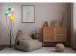 NÄVE Stehlampe "Colora", bunt, 5, H: 163cm, 1 Stk., Leuchten, 5flg., E14. Textilschirme je 1x gelb, rose, blau, türkis, oliv, Stehlampe
