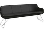 Essbank MUSTERRING "Tavia", schwarz (schwarz, edelstahl), B:200cm H:87cm T:66cm, Sitzbänke, Essbank, Schlittengestell in drei Ausführungen, Breite 180, 200 oder 220 cm