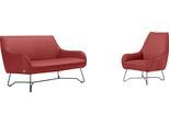 Polstergarnitur EGOITALIANO "Namy, Designobjekt mit hohem Sitzkomfort und toller Detailverarbeitung", rot (marsala), Luxus-Microfaser Lederoptik, Sitzmöbel-Sets, Polstergarnitur, Set aus 2-Sitzer und Sessel, edles Metallgestell